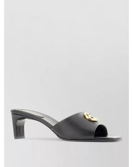 Gucci Multicolor Nappa Leather Mules Detail Mid Heel