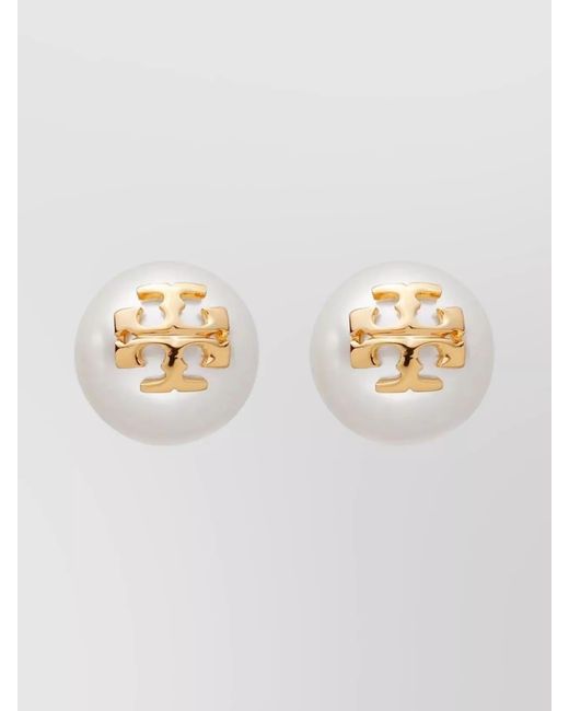 Tory Burch Metallic Mother Of Pearl Stud Earrings