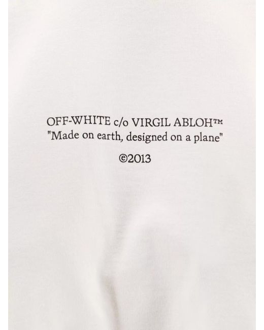 Off-White c/o Virgil Abloh White Cotton Logo Print Regular Fit T-Shirt