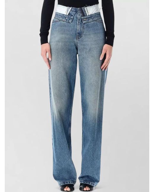 MM6 by Maison Margiela Blue Denim High-Rise Wide-Leg Jeans