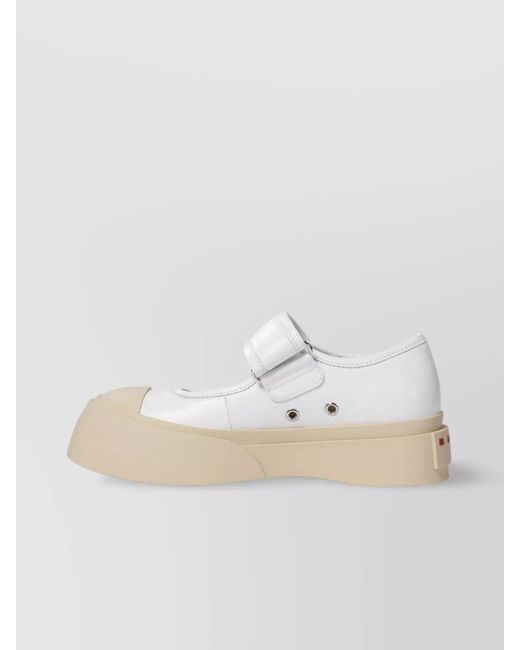 Marni Natural Leather Mary Jane Sneakers