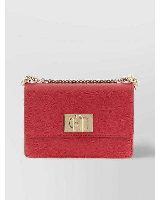 Furla Red Mini Chain Strap Crossbody Bag