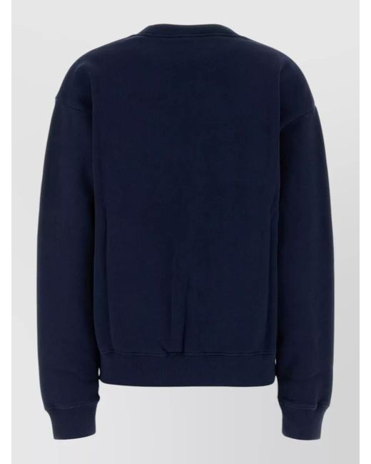 Sporty & Rich Blue Cotton Crew Neck Sweatshirt Long Sleeves