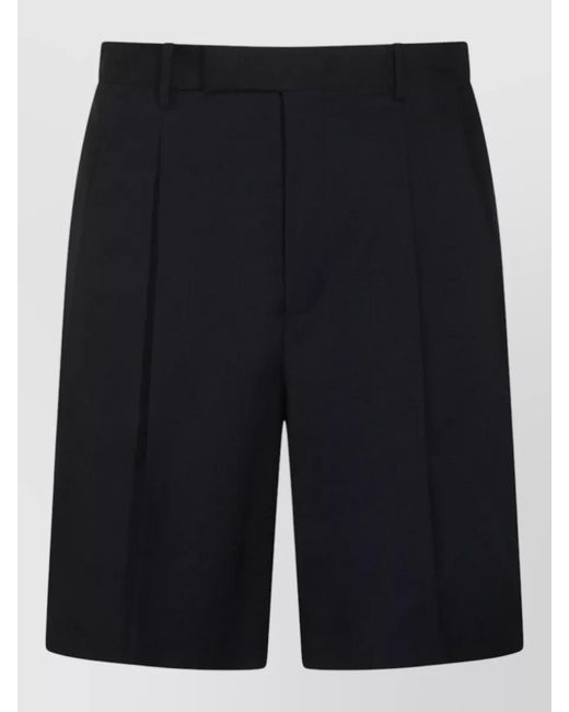 Jil Sander Blue Shorts Pleated Front Belt Loops Back Pockets for men