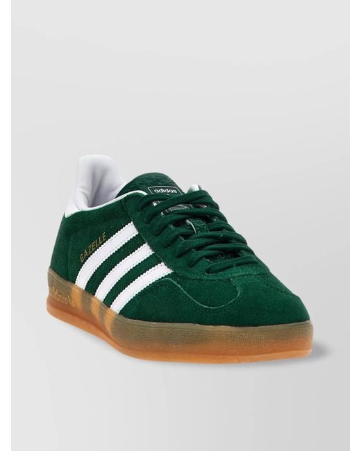 Adidas Originals Green Leather Gazelle Indoor Low-Top Sneakers for men