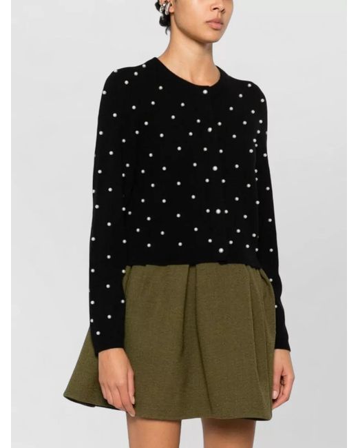 Alice + Olivia Black Dollie Cashmere Cardigan Long Sleeve Design
