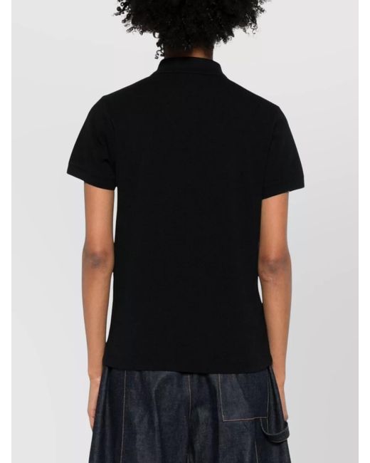 Maison Kitsuné Black Cotton Short-Sleeve Polo Shirt