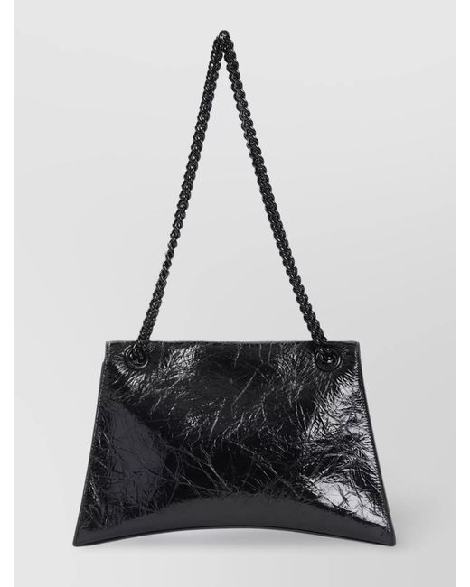 Balenciaga Black Crush Medium Leather Shoulder Bag