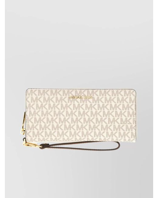 Michael Kors Natural Large Continental Wallet With Convenient Wrist Strap