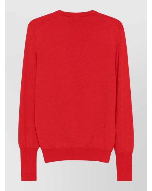Ballantyne Red Crew Neck Knit Sweater Long Sleeves for men
