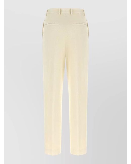Dries Van Noten Natural Pilar Trousers Tailored Cut Belt Loops