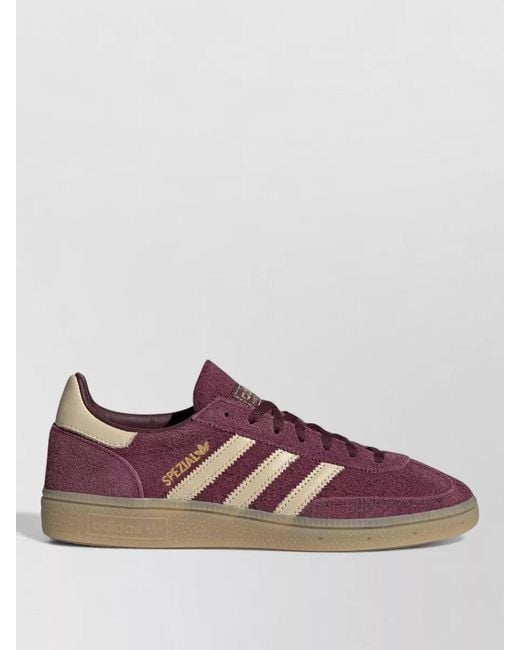 Adidas Originals Brown Suede Sneakers Low Profile Contrast Stripes