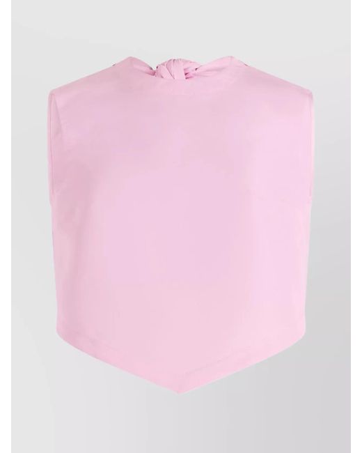 Patou Pink Sleeveless Open Back Blouse
