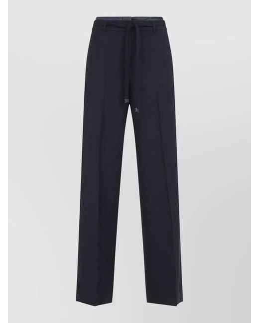 Peserico Blue Tailored Pants Belt Loops Pockets Back