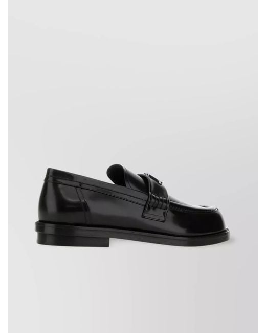 McQueen Black Leather Loafers for men