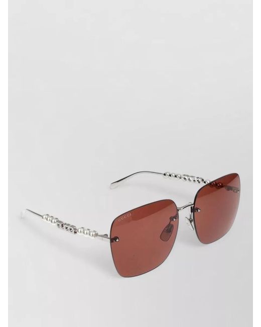 Gucci Pink Sunglasses Gg1923Sa 002 Metal Rimless Square