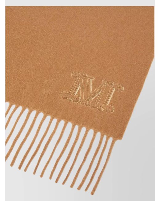 Max Mara Natural Cashmere Fringed Scarf