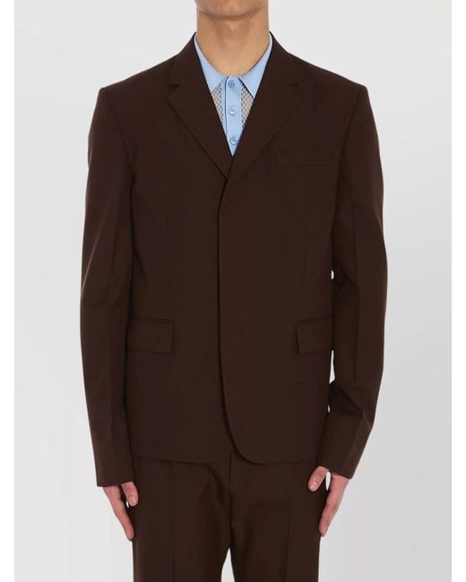 Gucci Brown Wool Twill Single-Breasted Blazer for men