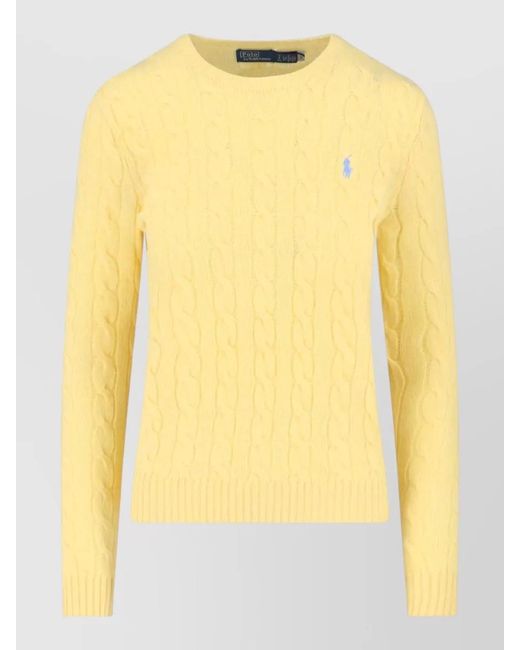 Polo Ralph Lauren Yellow Wool Cashmere Crewneck Sweater