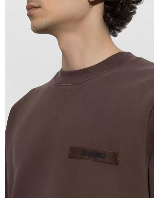 Jacquemus Brown Long Sleeve Crew Neck Regular Fit Top for men