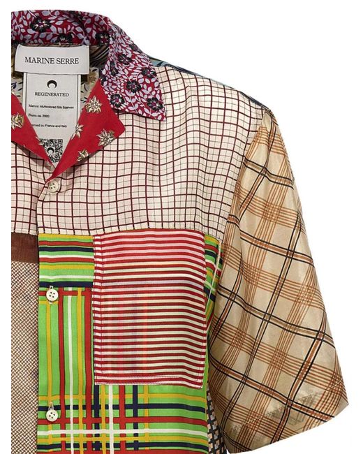 MARINE SERRE Multicolor Silk Bowling Shirt