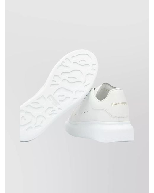 McQueen White Leather Low-Top Sneakers