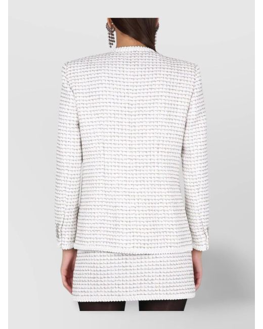 Alessandra Rich White Tweed Jacket