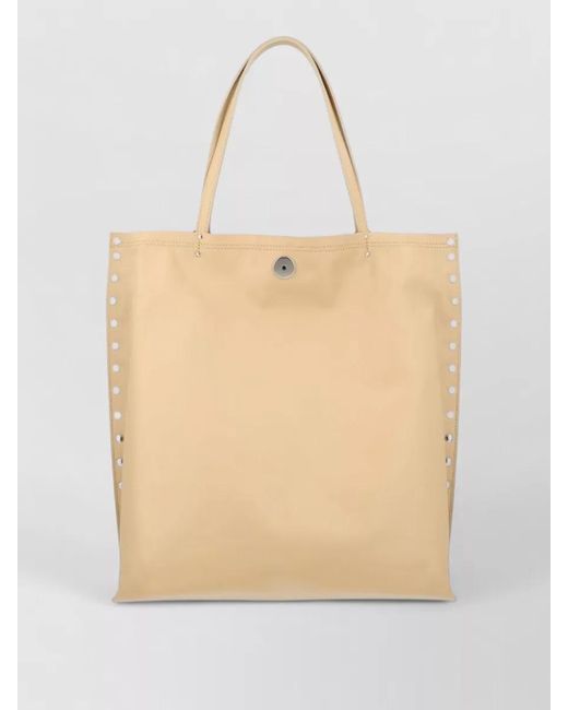 Zanellato Natural Studded Tote Bag Top Handles Design