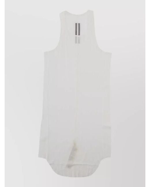 Rick Owens White Relaxed Fit Sleeveless Round Neck Shirt for men