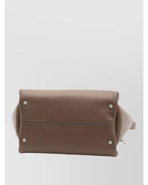 Tod's Brown T Small Leather Tote Bag Structured