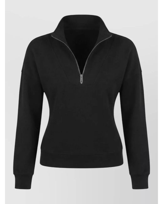 Calvin Klein Black Logo High Collar Long Sleeve Top