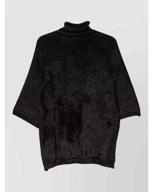 Semicouture Black Genesis Turtleneck Sweater Long Sleeve Relaxed