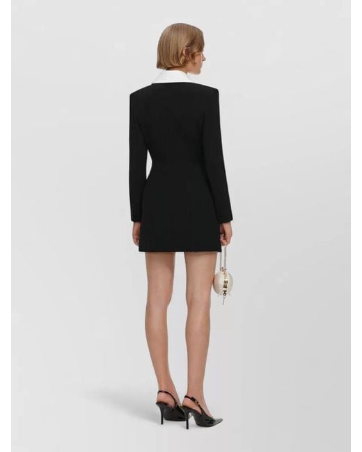 Self-Portrait Black Tailored Mini Blazer Dress Double Breasted