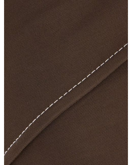 Tory Burch Brown Wrap Design Midi Length Skirt With Contrast Stitching