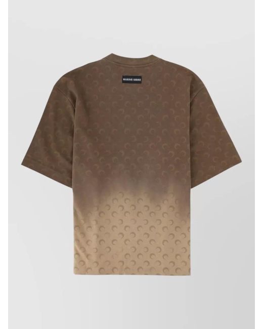 MARINE SERRE Brown Short Sleeve Gradient Pattern Crew Neck Shirt for men