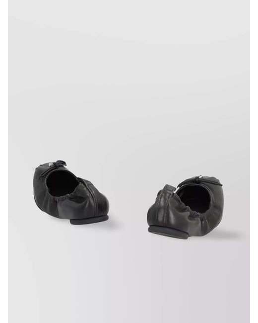 Hogan Black Leather Ballerina Shoes