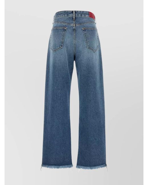 Alessandra Rich Blue Denim Wide-Leg Trousers