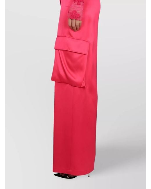 Versace Red Wide-Leg Trousers