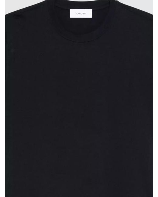 Lardini Black Silk Cotton Crew Neck Short Sleeve T-Shirt for men