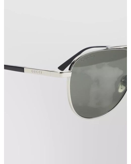 Gucci Gray Acetate Aviator Sunglasses