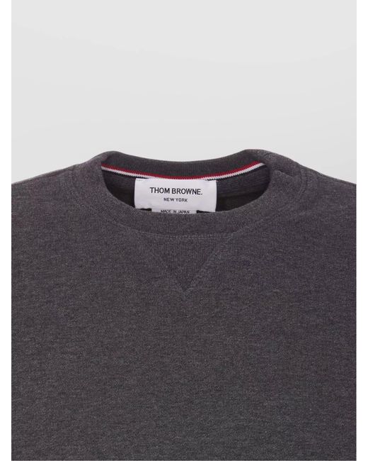 Thom Browne Gray Cotton Crewneck Long-Sleeve Sweatshirt for men