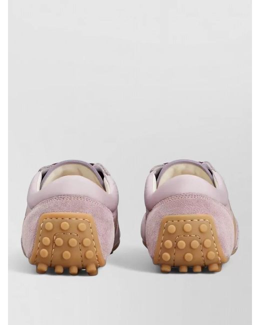 Tod's Pink Leather Low-Top Sneakers