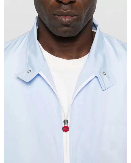 Kiton White Ribbed-Trim Lightweight Jacket for men