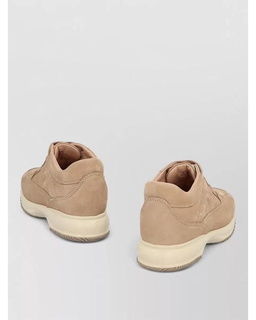 Hogan Natural Interactive Suede Low Top Ankle Sneakers