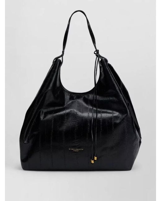 Gianni Chiarini Black Hobo Shoulder Bag Versatile Modern Silhouette