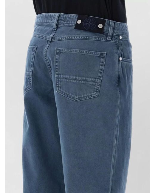 Stone Island Blue Denim Loose-Fit Straight-Leg Jeans for men
