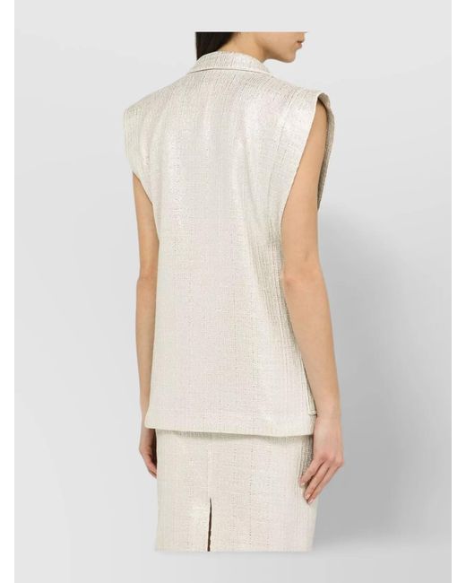 FEDERICA TOSI White Cotton Blend Double Breasted Waistcoat