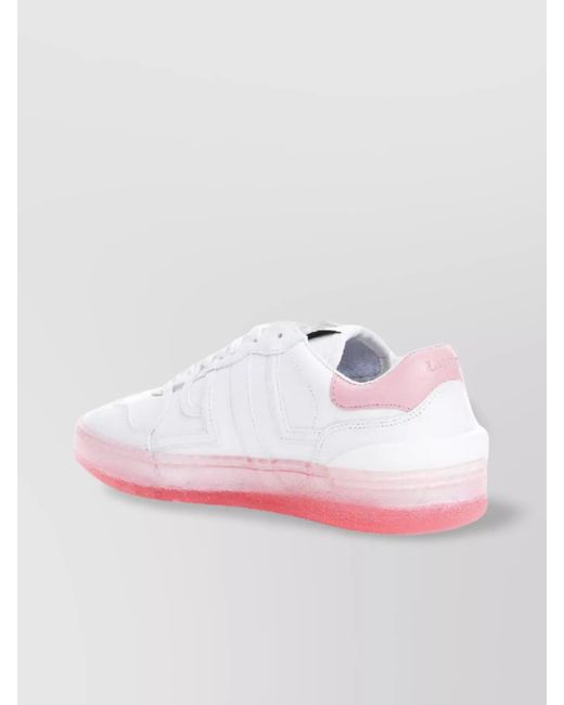 Lanvin Pink Leather Low-Top Sneakers