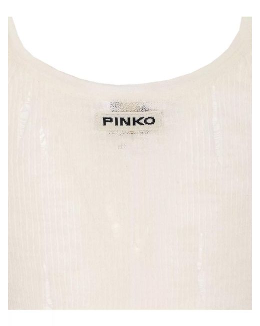 Pinko Natural Distressed Tank Top