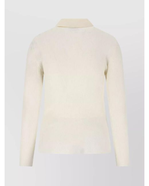 Moncler Natural Short-Sleeve Polo Top